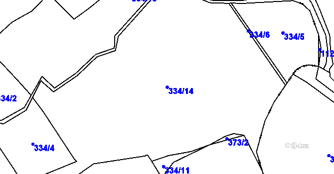 Parcela st. 334/14 v KÚ Mýto u Tachova, Katastrální mapa