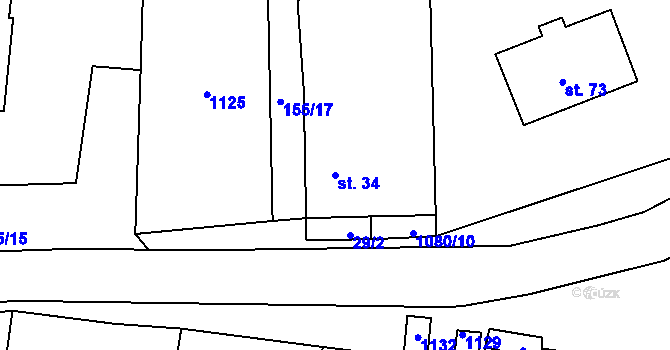 Parcela st. 34 v KÚ Mýto u Tachova, Katastrální mapa