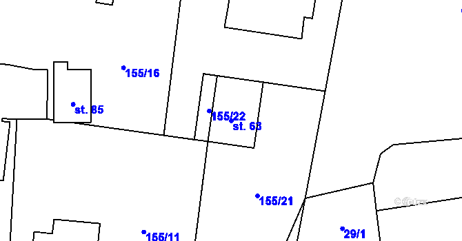 Parcela st. 63 v KÚ Mýto u Tachova, Katastrální mapa