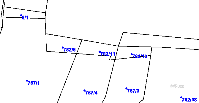 Parcela st. 782/11 v KÚ Mýto u Tachova, Katastrální mapa