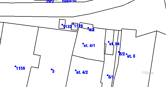 Parcela st. 4/1 v KÚ Mýto u Tachova, Katastrální mapa