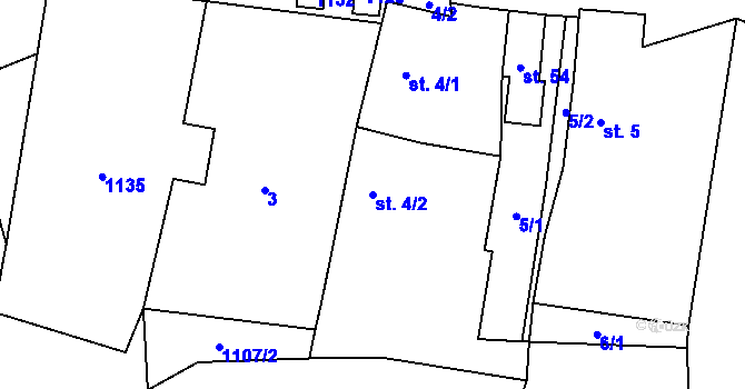 Parcela st. 4/2 v KÚ Mýto u Tachova, Katastrální mapa