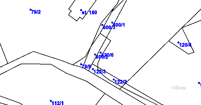 Parcela st. 120/6 v KÚ Obora u Tachova, Katastrální mapa
