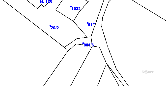 Parcela st. 801/6 v KÚ Obora u Tachova, Katastrální mapa