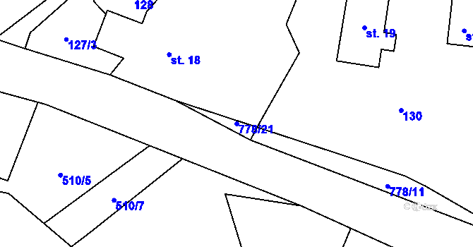 Parcela st. 778/21 v KÚ Obora u Tachova, Katastrální mapa