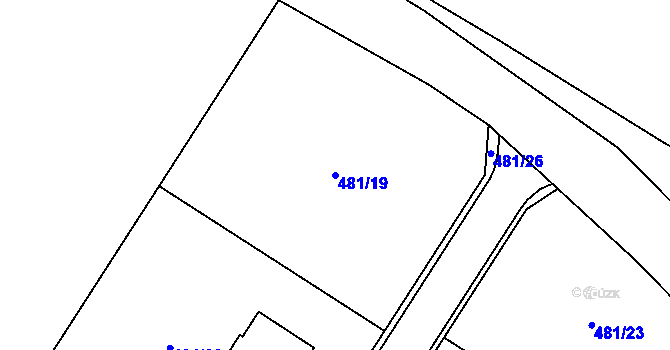 Parcela st. 481/19 v KÚ Obora u Tachova, Katastrální mapa