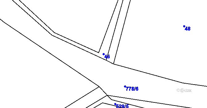 Parcela st. 46 v KÚ Obora u Tachova, Katastrální mapa