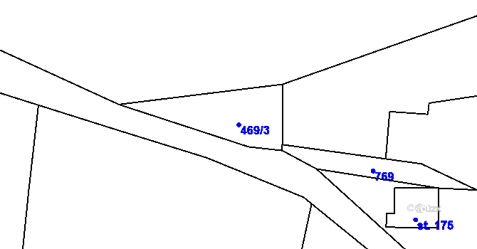 Parcela st. 469/3 v KÚ Obora u Tachova, Katastrální mapa