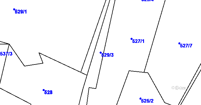 Parcela st. 529/3 v KÚ Obora u Tachova, Katastrální mapa