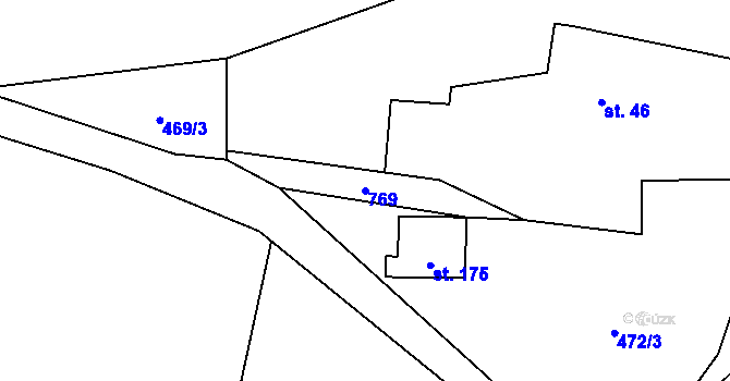 Parcela st. 769 v KÚ Obora u Tachova, Katastrální mapa