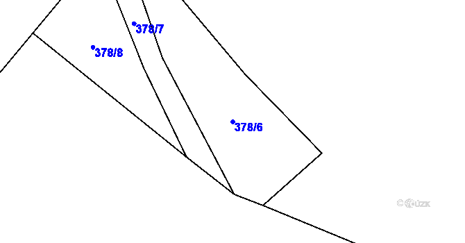 Parcela st. 378/6 v KÚ Obora u Tachova, Katastrální mapa