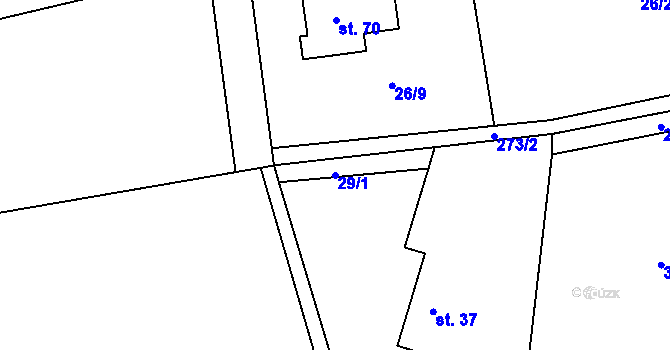 Parcela st. 29/1 v KÚ Kocurovice, Katastrální mapa