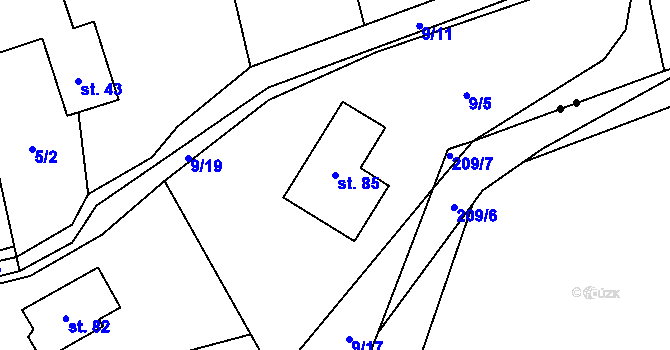 Parcela st. 85 v KÚ Kocurovice, Katastrální mapa
