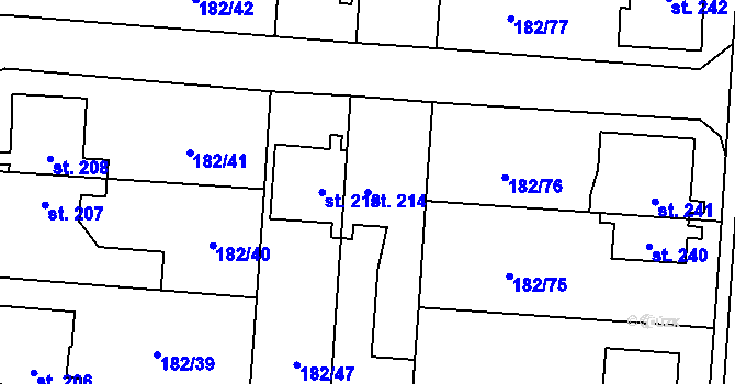 Parcela st. 214 v KÚ Lučina, Katastrální mapa