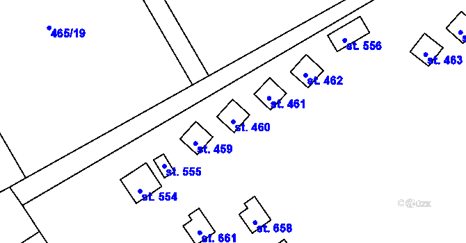 Parcela st. 460 v KÚ Lučina, Katastrální mapa