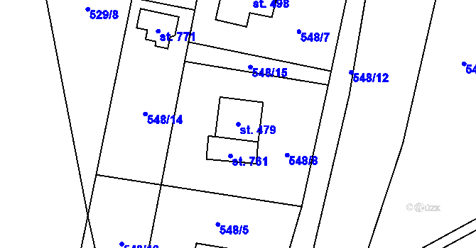 Parcela st. 479 v KÚ Lučina, Katastrální mapa