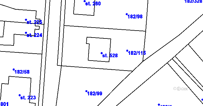 Parcela st. 528 v KÚ Lučina, Katastrální mapa