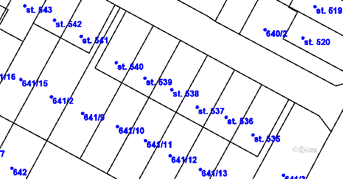 Parcela st. 538 v KÚ Lučina, Katastrální mapa