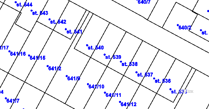 Parcela st. 539 v KÚ Lučina, Katastrální mapa