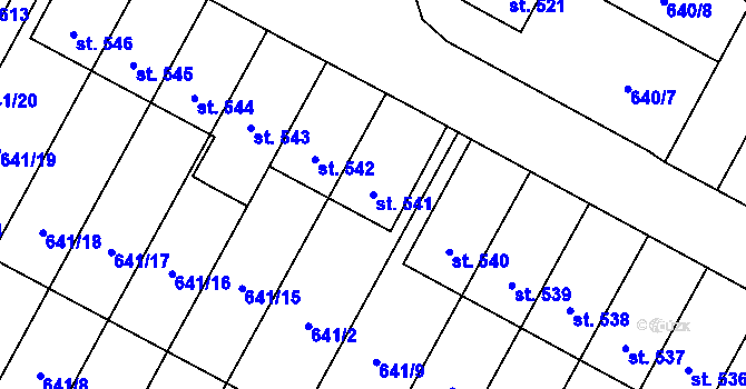 Parcela st. 541 v KÚ Lučina, Katastrální mapa