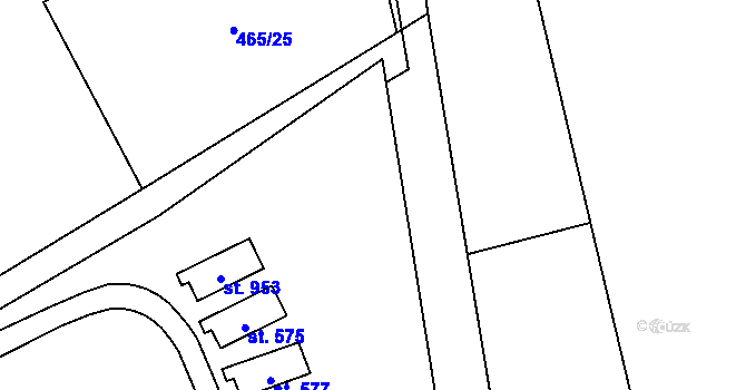 Parcela st. 571 v KÚ Lučina, Katastrální mapa