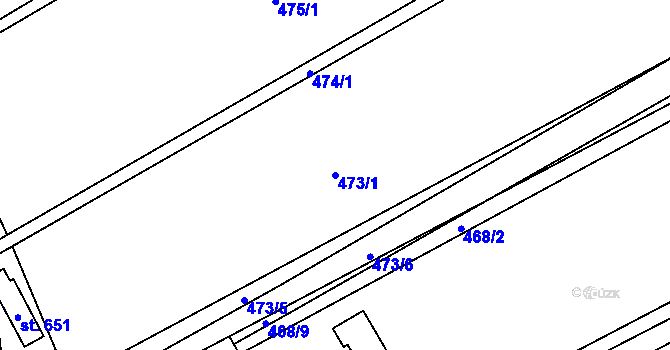 Parcela st. 473/1 v KÚ Lučina, Katastrální mapa