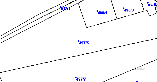 Parcela st. 497/5 v KÚ Lučina, Katastrální mapa