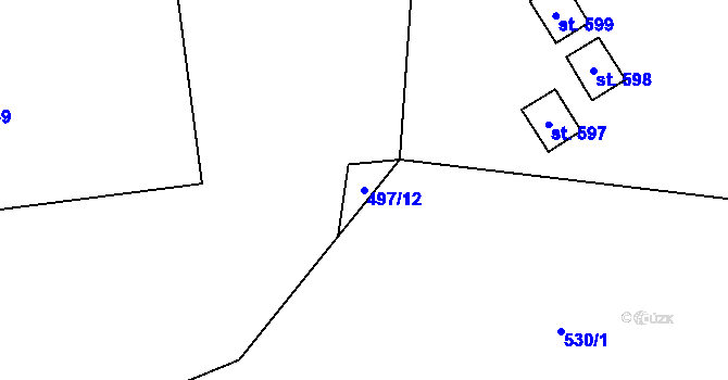 Parcela st. 497/12 v KÚ Lučina, Katastrální mapa