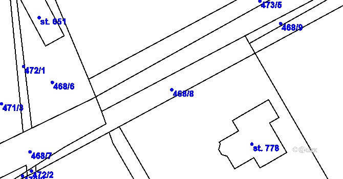 Parcela st. 468/8 v KÚ Lučina, Katastrální mapa