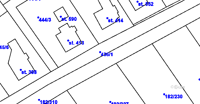 Parcela st. 436/1 v KÚ Lučina, Katastrální mapa