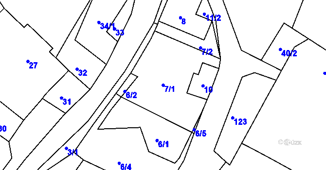 Parcela st. 7/1 v KÚ Arnultovice u Lučního Chvojna, Katastrální mapa