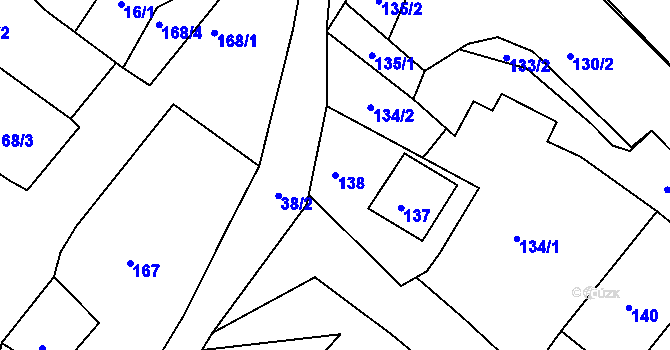 Parcela st. 138 v KÚ Arnultovice u Lučního Chvojna, Katastrální mapa