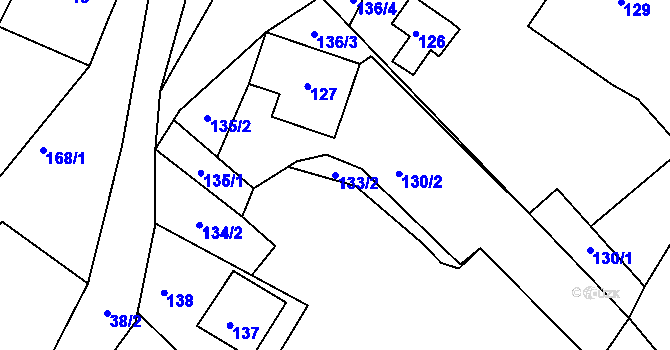 Parcela st. 133/2 v KÚ Arnultovice u Lučního Chvojna, Katastrální mapa