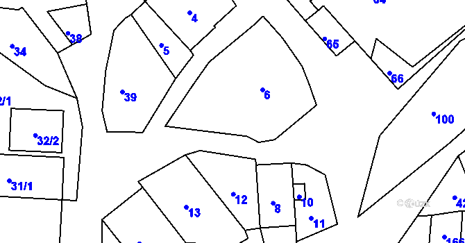 Parcela st. 41/2 v KÚ Luční Chvojno, Katastrální mapa
