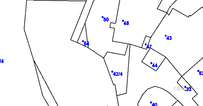 Parcela st. 53 v KÚ Luční Chvojno, Katastrální mapa