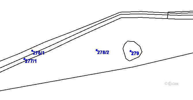 Parcela st. 278/2 v KÚ Luční Chvojno, Katastrální mapa