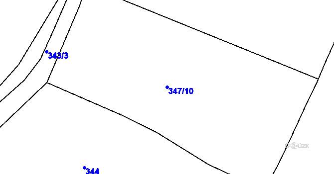 Parcela st. 347/10 v KÚ Luční Chvojno, Katastrální mapa