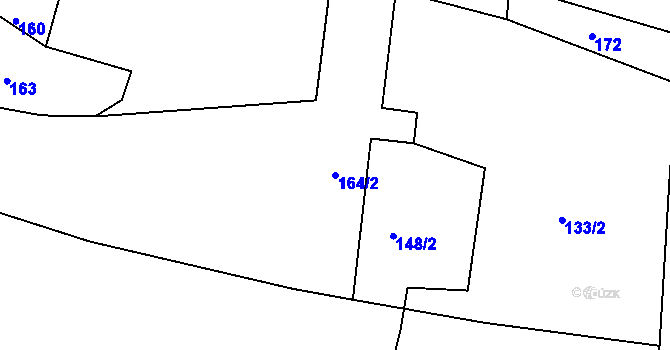 Parcela st. 164/2 v KÚ Luční Chvojno, Katastrální mapa