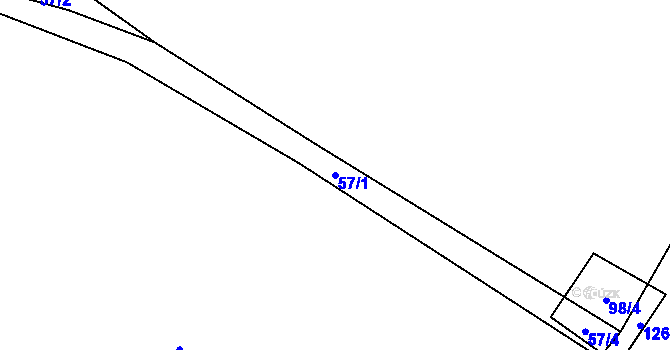 Parcela st. 57/1 v KÚ Mnichov u Lučního Chvojna, Katastrální mapa