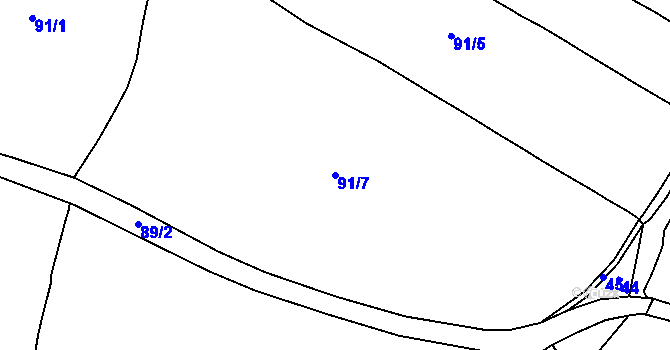 Parcela st. 91/7 v KÚ Mnichov u Lučního Chvojna, Katastrální mapa