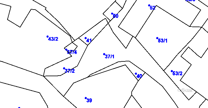Parcela st. 37/1 v KÚ Mnichov u Lučního Chvojna, Katastrální mapa