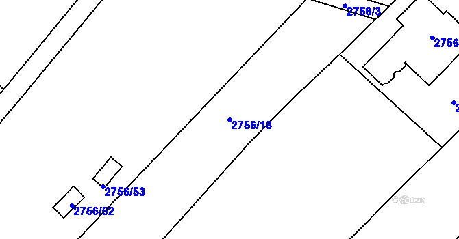 Parcela st. 2756/18 v KÚ Ludgeřovice, Katastrální mapa