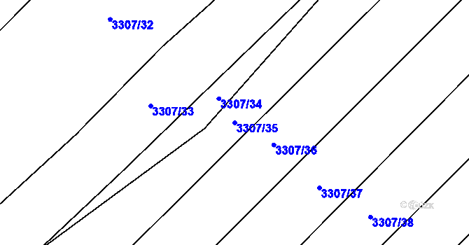 Parcela st. 3307/35 v KÚ Ludgeřovice, Katastrální mapa