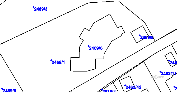 Parcela st. 2469/6 v KÚ Ludgeřovice, Katastrální mapa