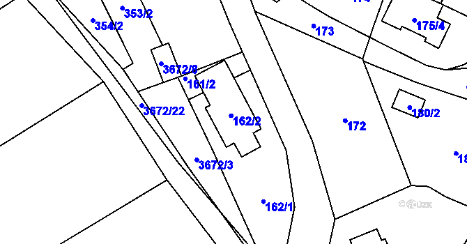 Parcela st. 162/2 v KÚ Ludgeřovice, Katastrální mapa