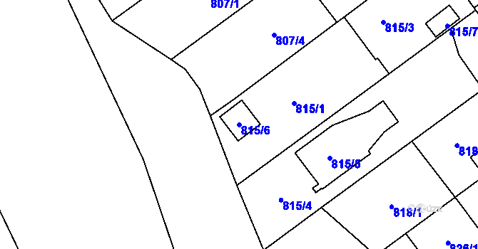 Parcela st. 815/6 v KÚ Ludgeřovice, Katastrální mapa