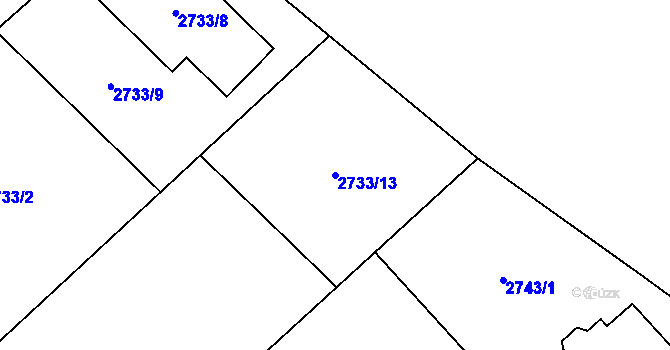 Parcela st. 2733/13 v KÚ Ludgeřovice, Katastrální mapa