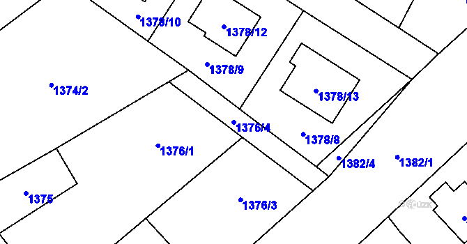 Parcela st. 1376/4 v KÚ Ludgeřovice, Katastrální mapa