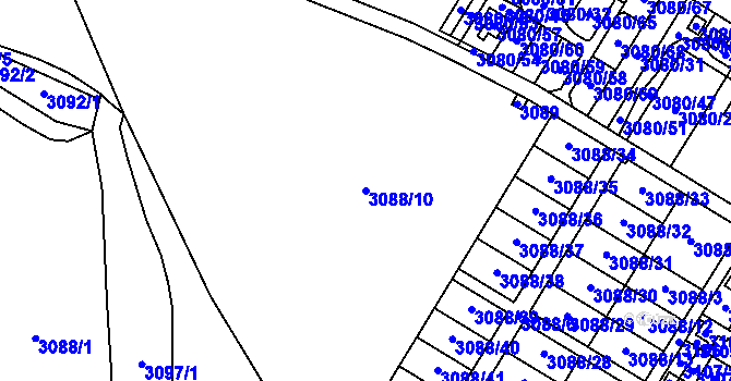 Parcela st. 3088/10 v KÚ Ludgeřovice, Katastrální mapa