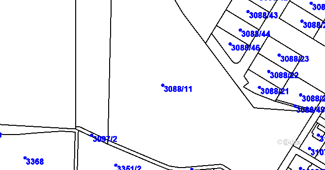 Parcela st. 3088/11 v KÚ Ludgeřovice, Katastrální mapa